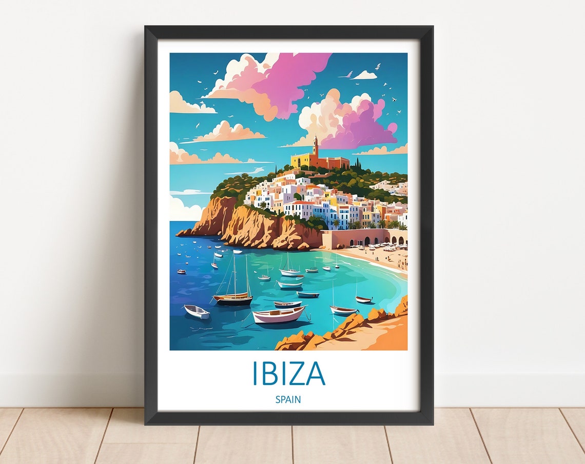 Ibiza Print Ibiza Poster Ibiza Wall Art Spain Print Ibiza Travel Print Ibiza Spain Poster Balearic Islands Travel Gift Ibiza Art