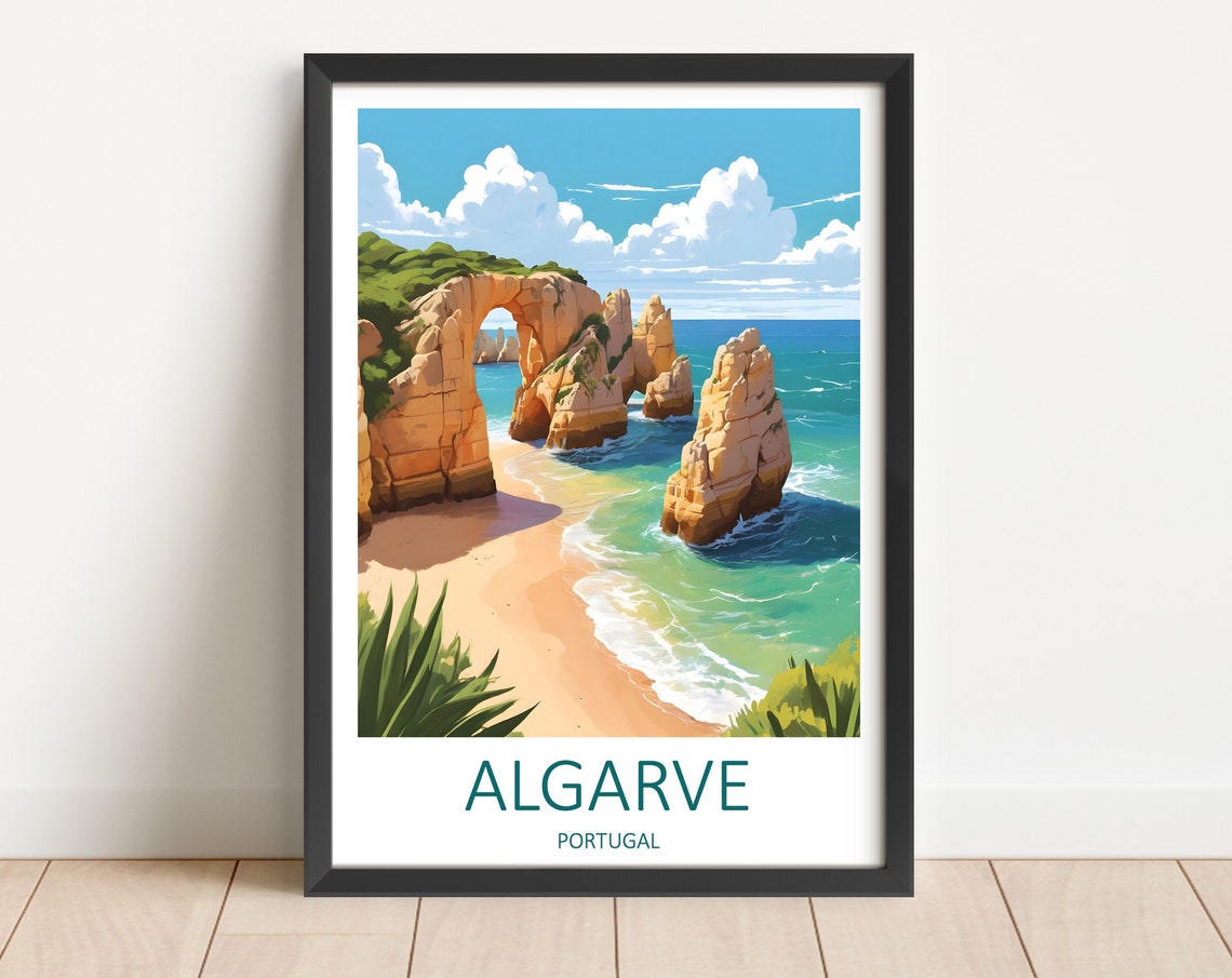 Algarve Print Algarve Poster Algarve Wall Art Portugal Print Algarve Travel Print Algarve Portugal Poster Travel Gift Algarve Art