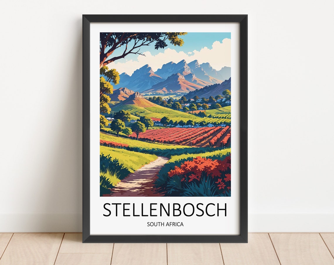 Stellenbosch Print South Africa Print South African Gifts Travel Gift Stellenbosch Travel Print South Africa Art Stellenbosch Poster