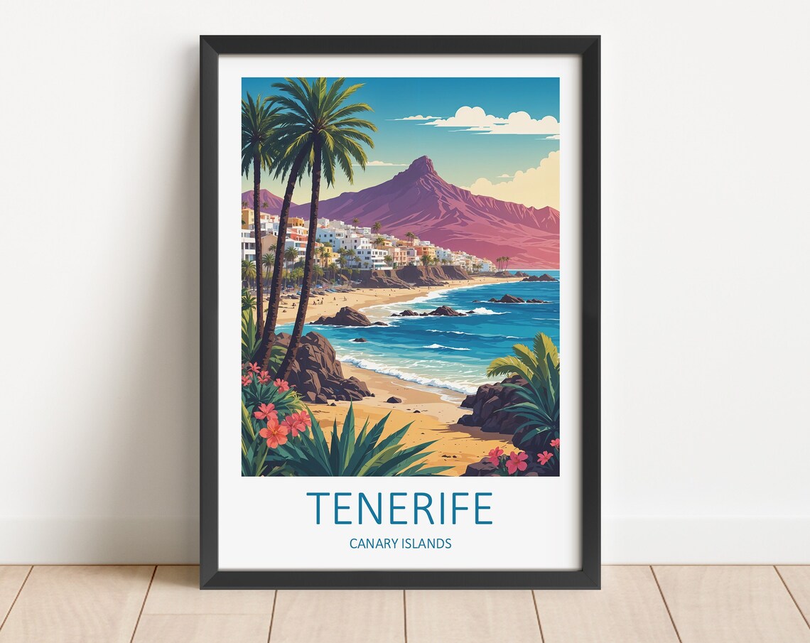 Tenerife Print Tenerife Wall Art Tenerife Poster Canary Islands Print Spain Print Tenerife Travel Print Spanish Prints Travel Gift