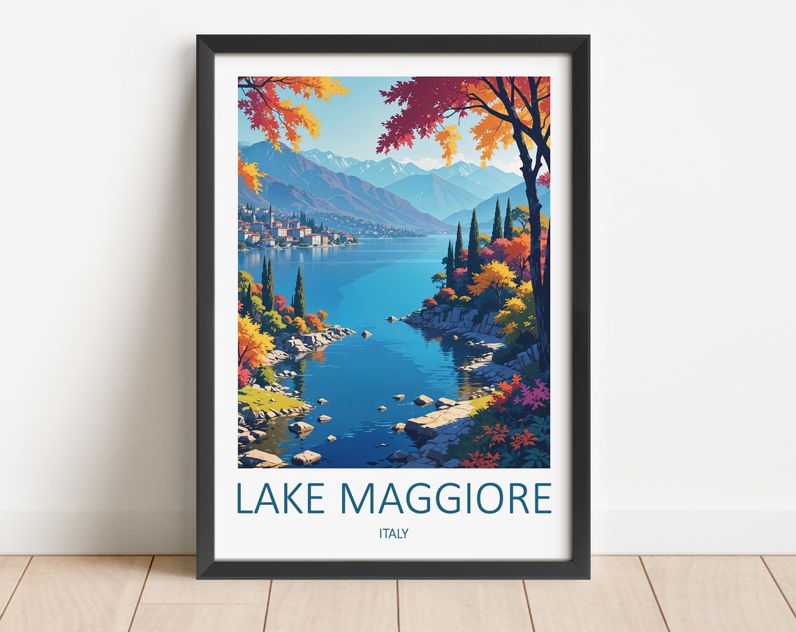Lake Maggiore Print Italy Print Italy Wall Art Italy Travel Poster Travel Gift Lake Maggiore Lake Prints Italian Prints Travel Print