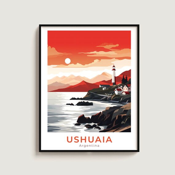 Ushuaia Travel Print Wall Art Gift Argentina Poster Home Decor Lovers Hanging