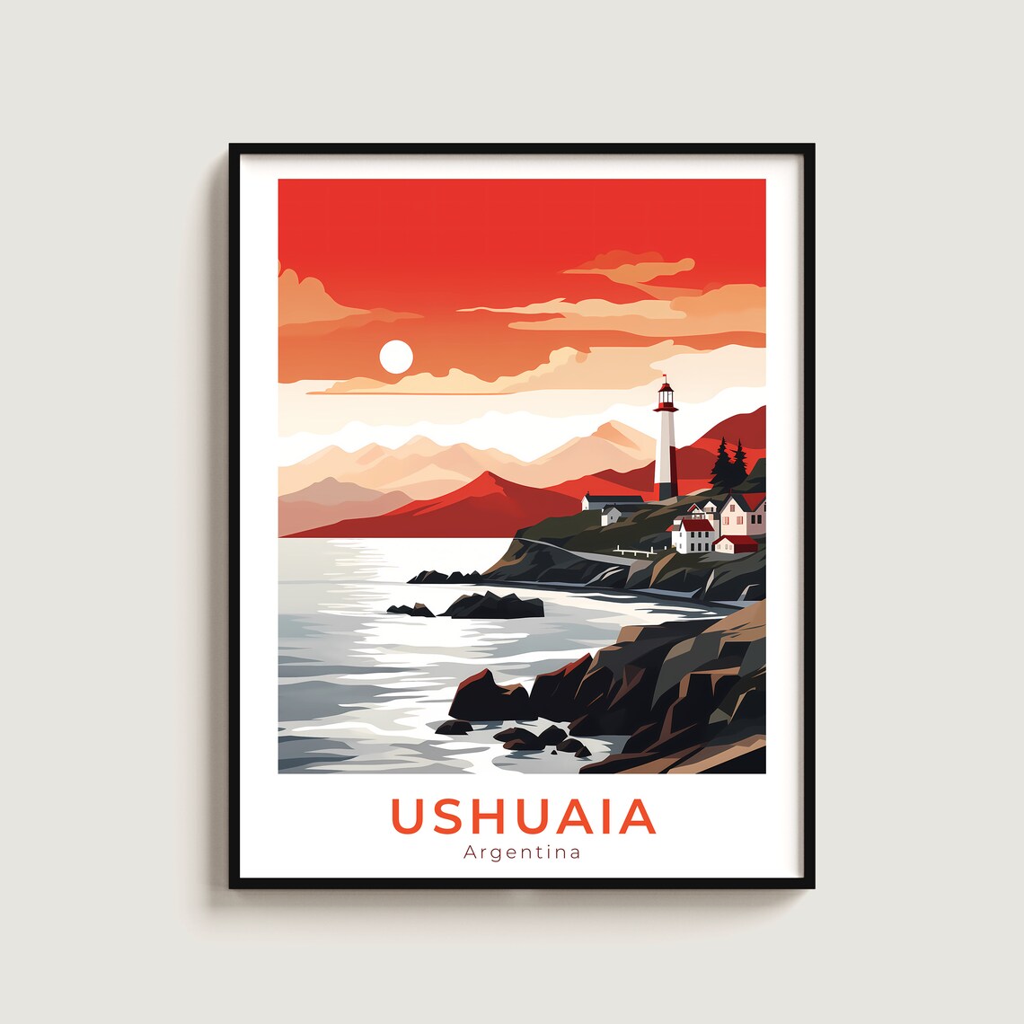 Ushuaia Travel Print Wall Art Gift Argentina Poster Home Decor Lovers Hanging