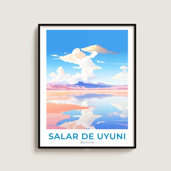 Salar De Uyuni Travel Print Wall Art Gift Bolivia Poster Home Decor Lovers Hanging