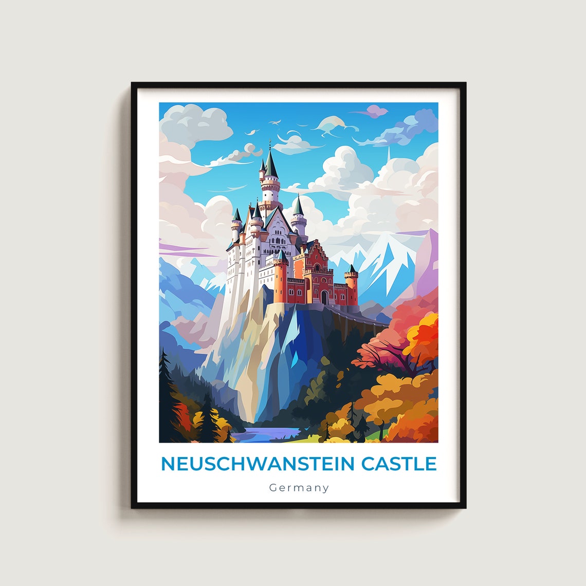 Neuschwanstein Castle Germany Fairytale Alpine Mountain Poster