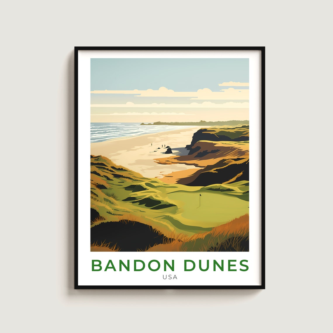 Bandon Dunes Links Golf Course Ocean Beach Golden Dunes Poster