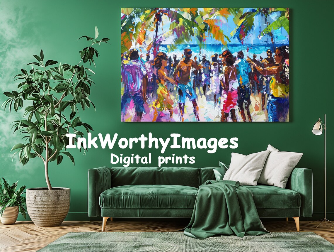 Beach Party Art Print, Tropical Summer Celebration - Image 2