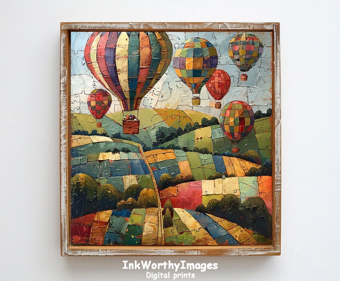 Colorful Hot Air Balloons Art Print, Vibrant Landscape - Image 6