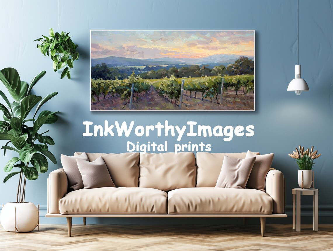 Tuscan Vineyard Sunset, Italian Countryside Landscape - Image 4