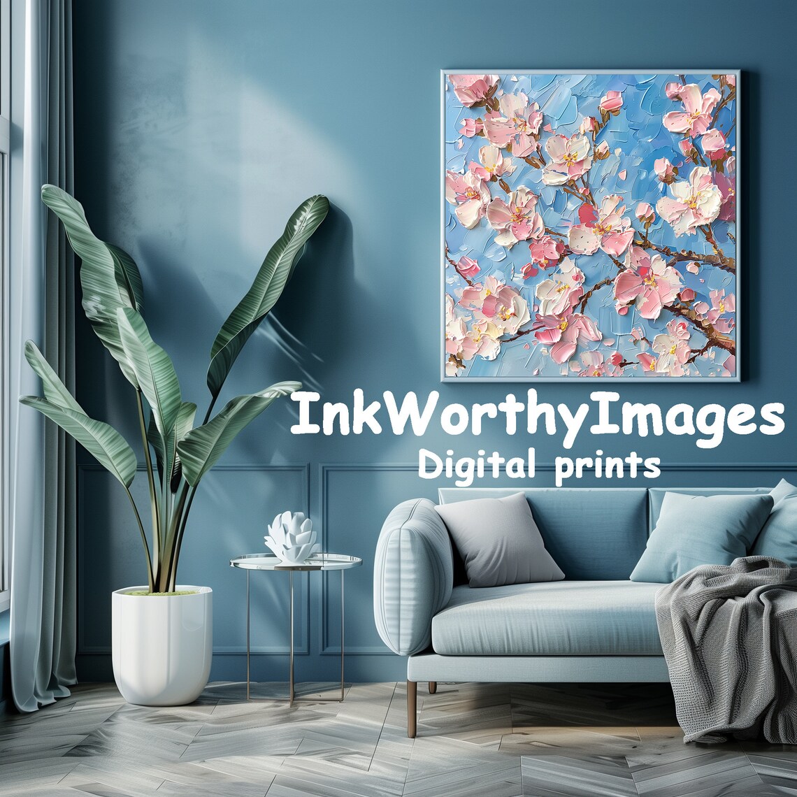 Cherry Blossom Art Print, Spring Floral Painting - Image 4