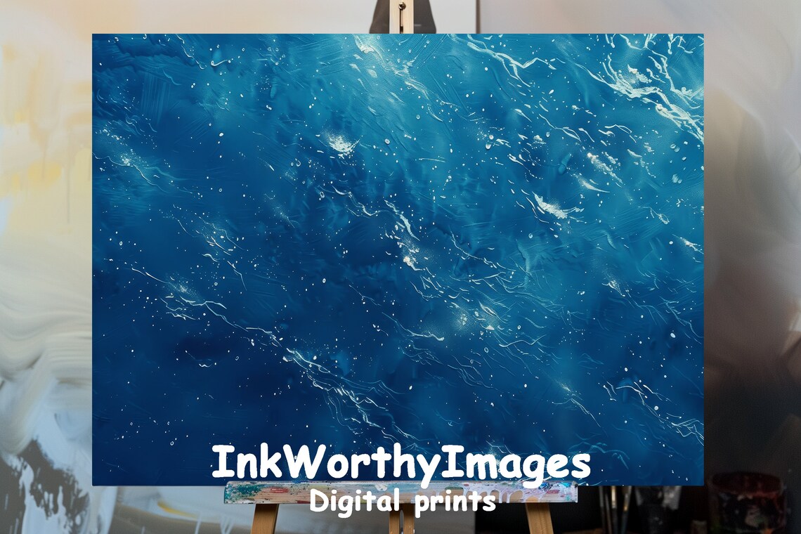 Abstract Ocean Waves, Modern Sea Art Print
