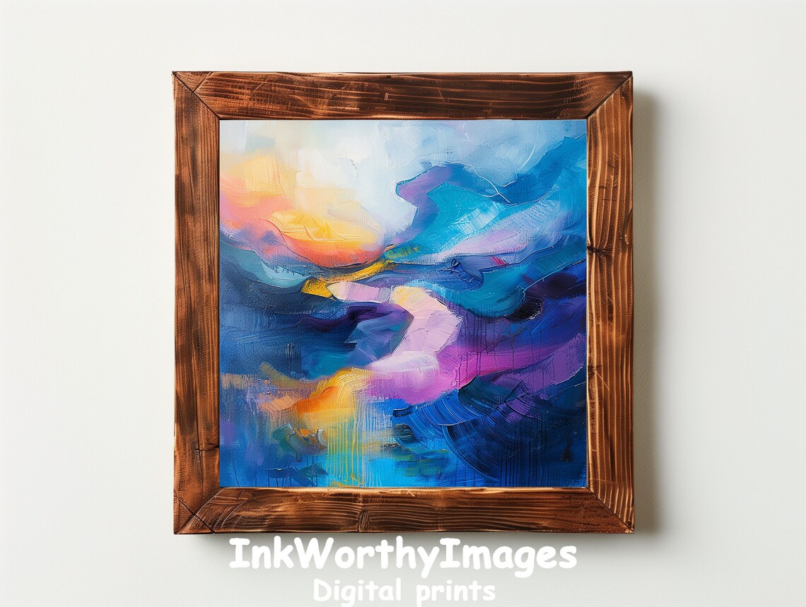 Serene Abstract Color Flow, Modern Art Print - Image 3