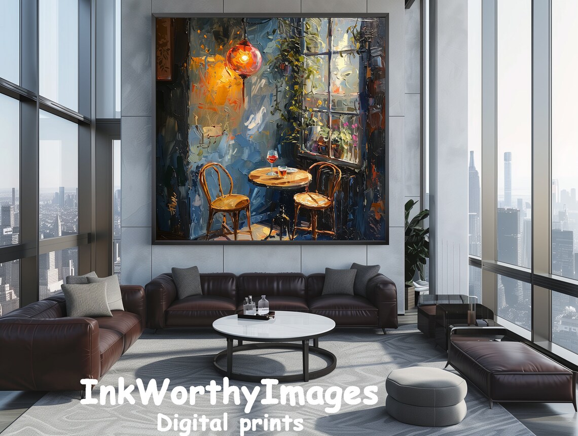 Cozy Restaurant Corner, Vintage Romantic Wall Art - Image 5