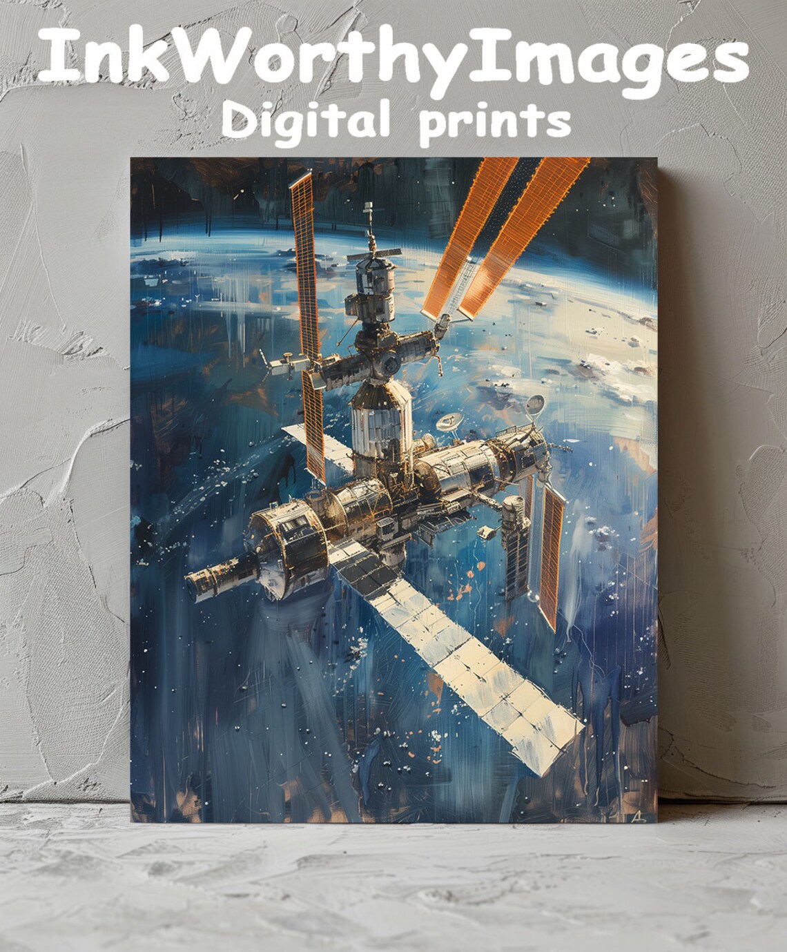 Space Station Painting, Outer Space Astronaut View