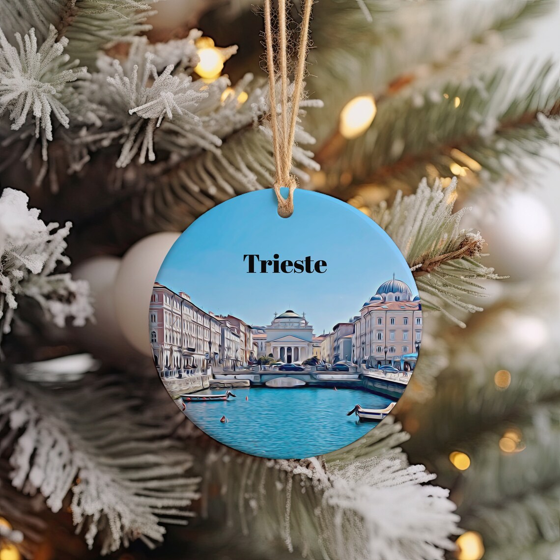 Trieste Italy Canal Waterfront Historic Buildings Travel Ornament Wall Art