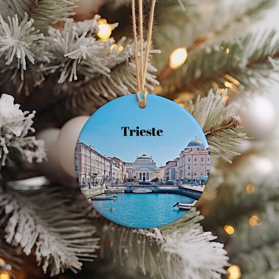 Trieste Italy Canal Waterfront Historic Buildings Travel Ornament Wall Art