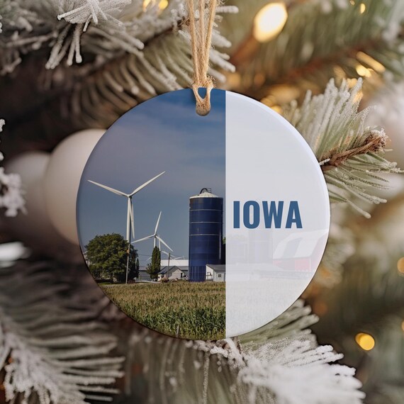 Iowa Farm Wind Turbines Silo Midwest Heartland Travel Poster