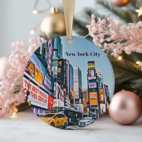 New York City Times Square Billboards Yellow Taxi Travel Poster