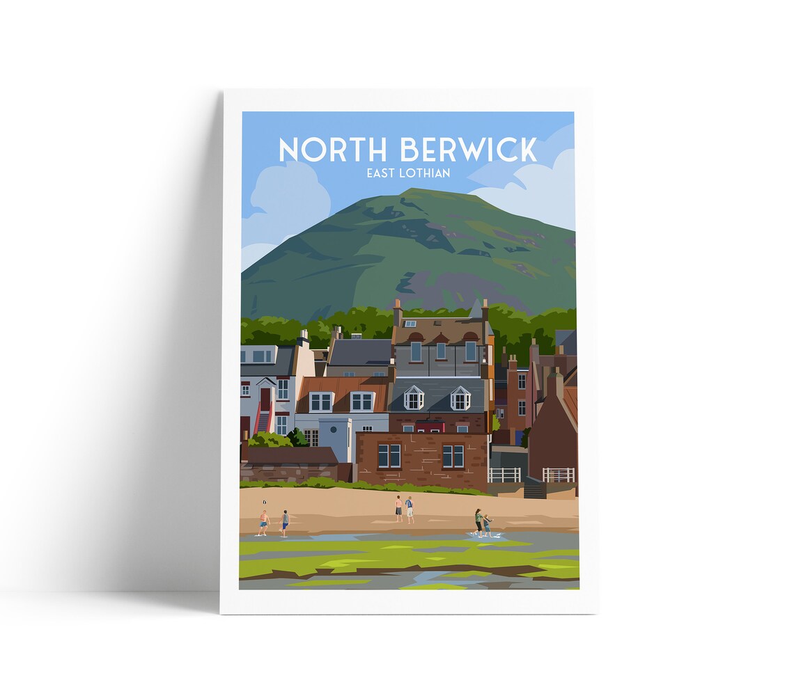 North Berwick Travel Poster, East Lothian Scotland