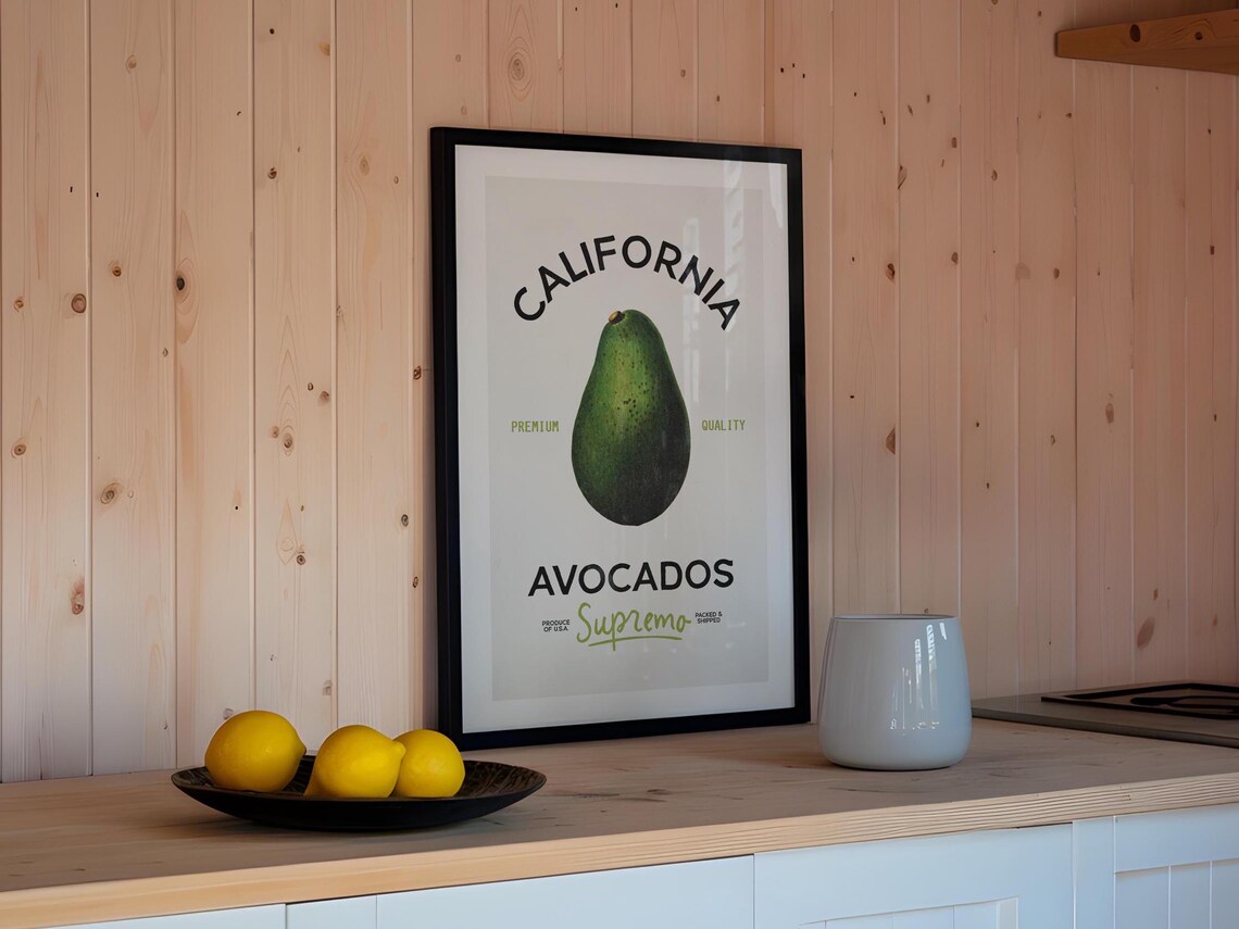 Farmhouse Avocado Print, Retro Kitchen Art - Image 2