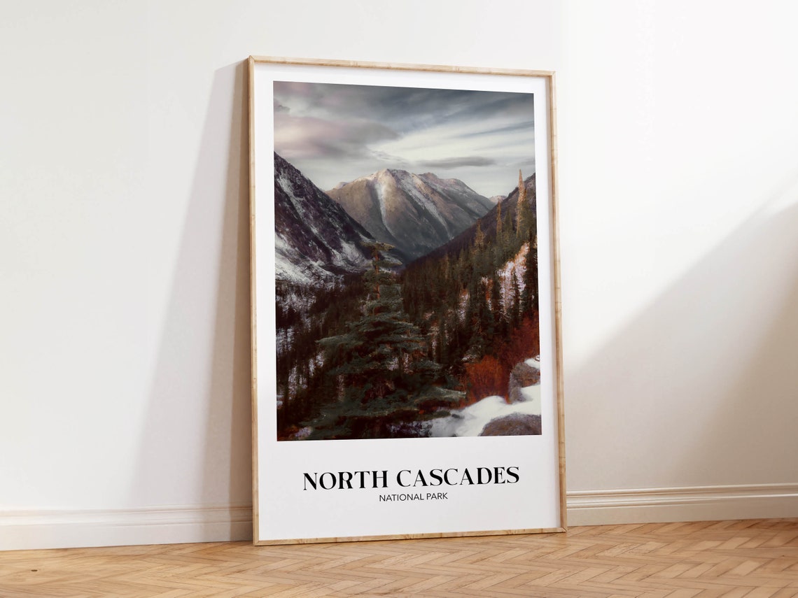 North Cascades National Park Snowy Mountain Peak Photo Poster