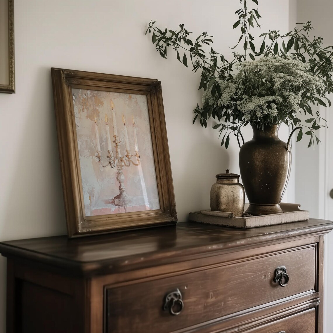 Pink Candelabra Print, Romantic Victorian Decor - Image 4