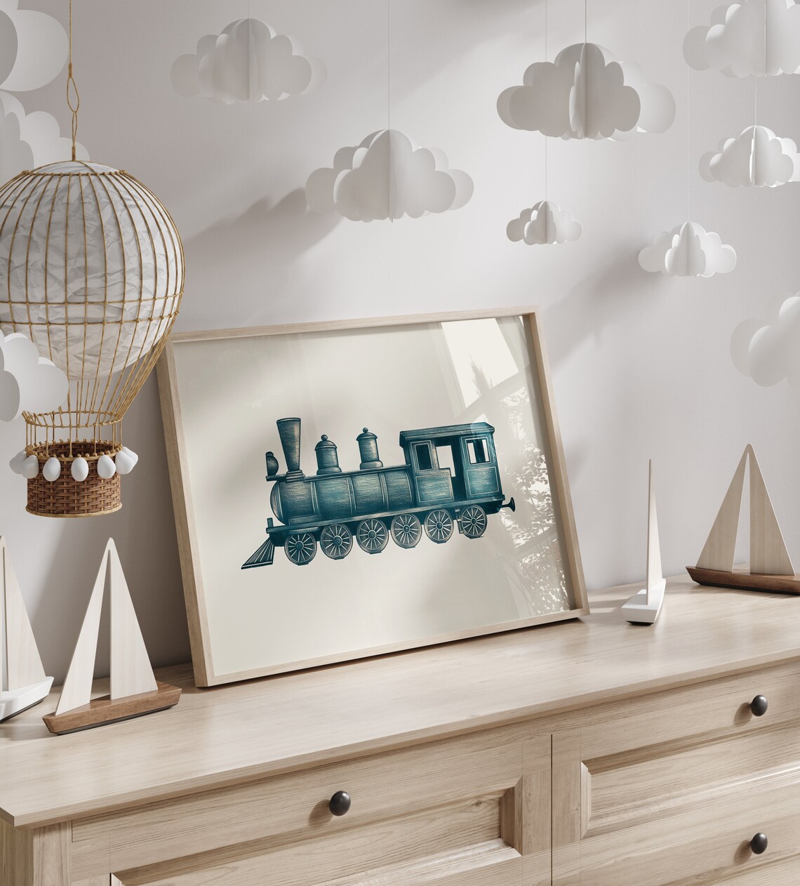 Antique Train Vintage Nursery Wall Art Poster - Image 5
