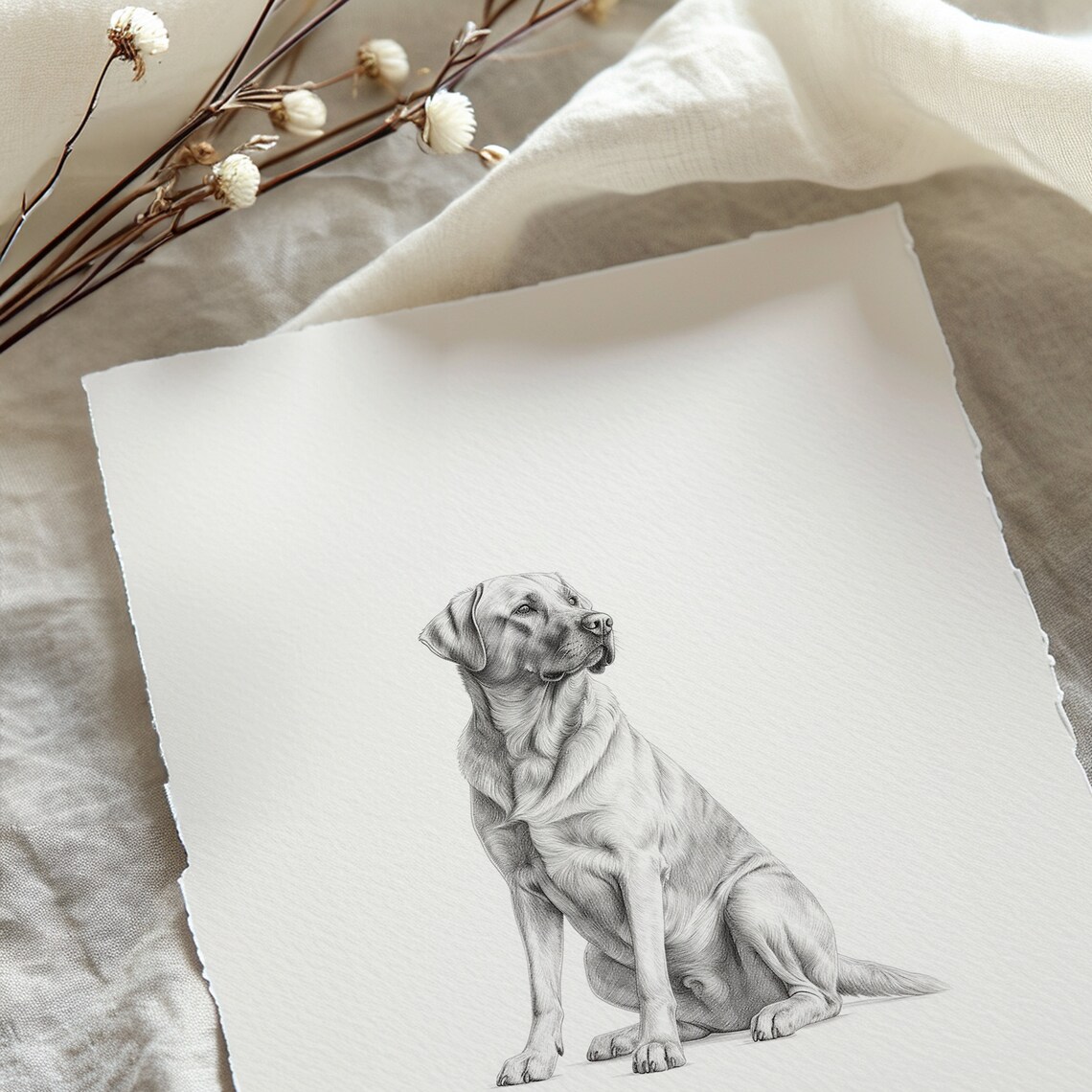 Labrador Retriever Dog Sketch Art Print, Pet Artwork - Image 4