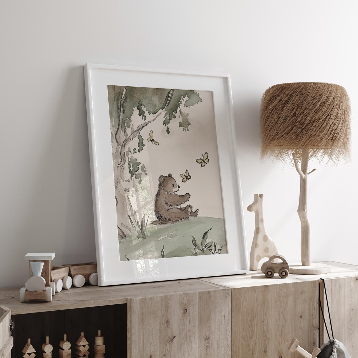 Woodland Nursery Bear Art Print, Vintage Animal Illustration - Image 4