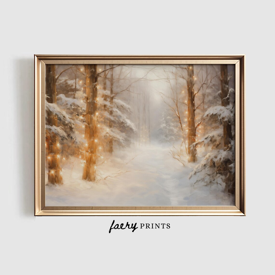Winter Landscape Art Print, Cozy Seasonal Decor