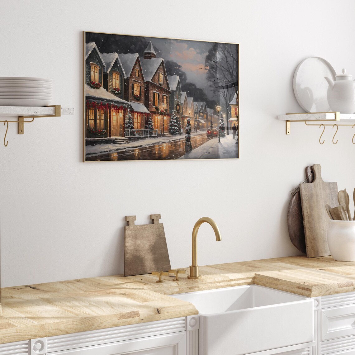 Christmas Town Winter Holiday Wall Art Print - Image 2