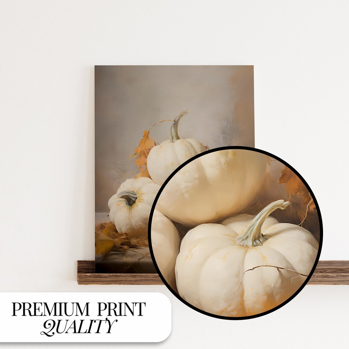 Pumpkin Painting, Vintage Style Autumn Still Life Art Print - Image 4