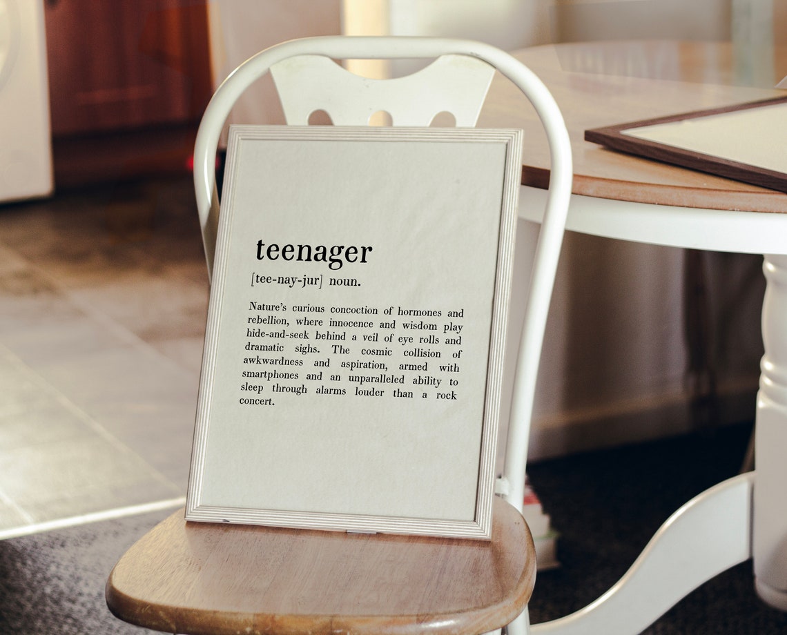 Teenager Definition Print Teen Wall Art Teenager Poster Funny Home Decor Minimalist Teen Dorm Wall Art 725 - Image 3