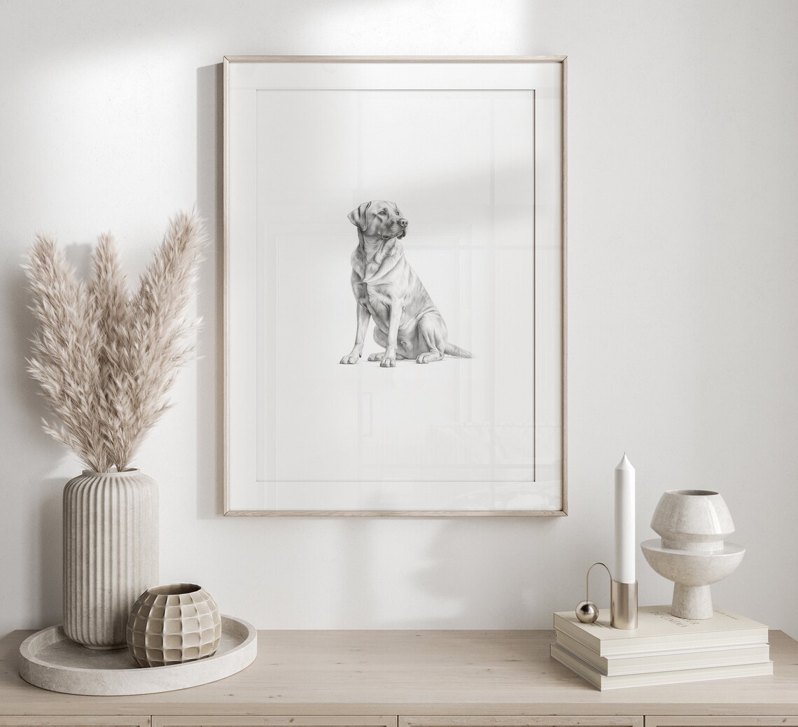 Labrador Retriever Dog Sketch Art Print, Pet Artwork - Image 5