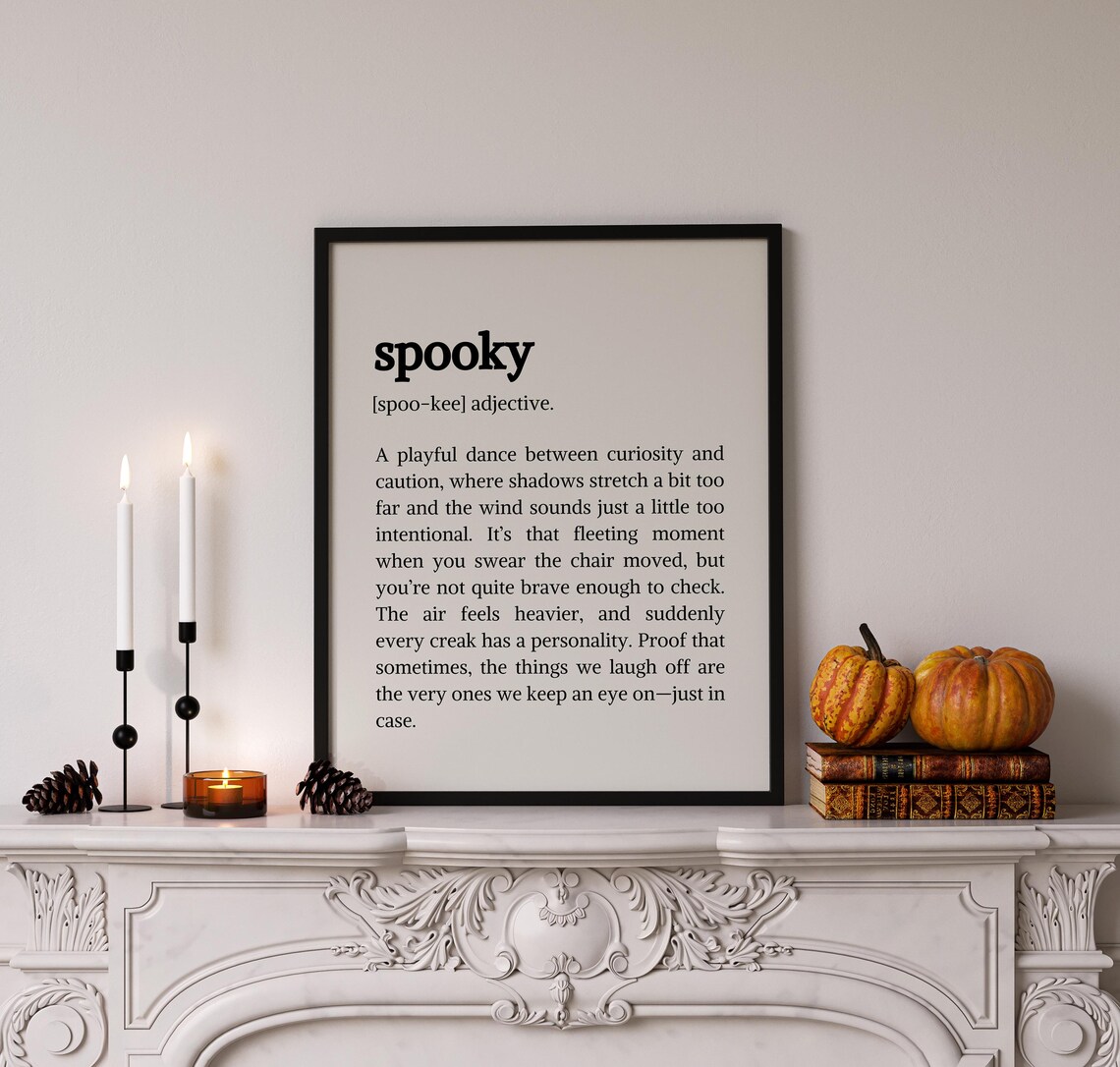 Spooky Definition Adjective Dictionary Typography Halloween Word Poster - Image 4
