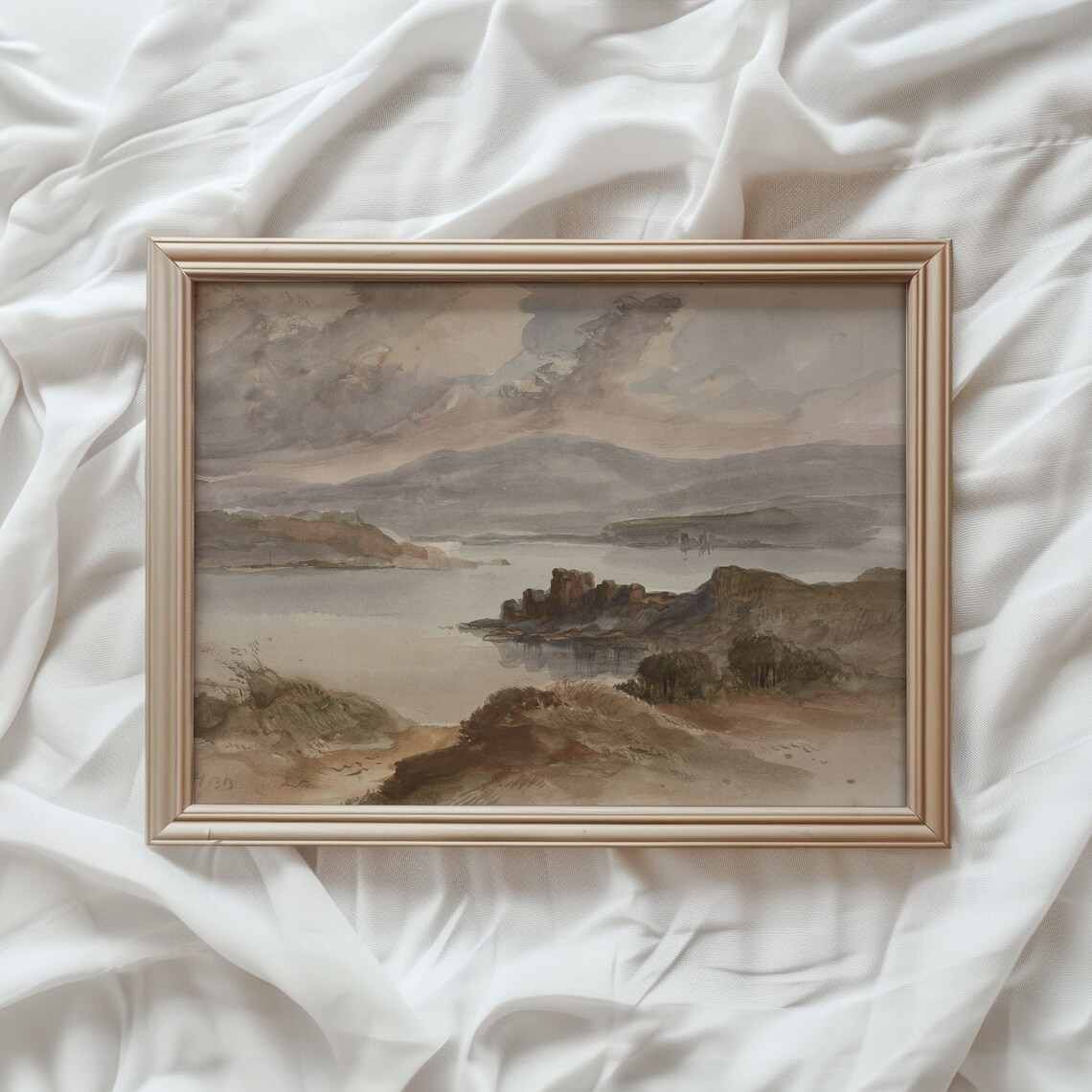 Neutral Landscape Vintage Coastal Art Print