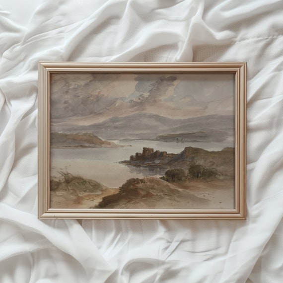 Neutral Landscape Vintage Coastal Art Print