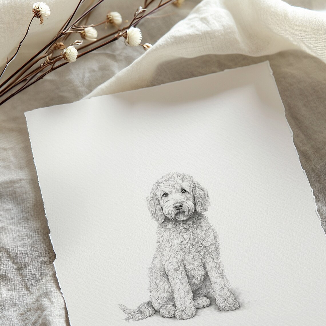 Goldendoodle Sketch Wall Art, Dog Drawing Print - Image 5