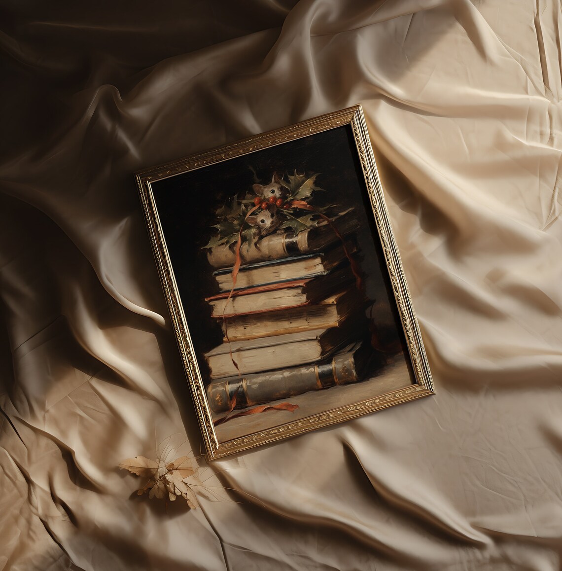 Vintage Christmas Still Life Art Print, Rustic Winter - Image 2