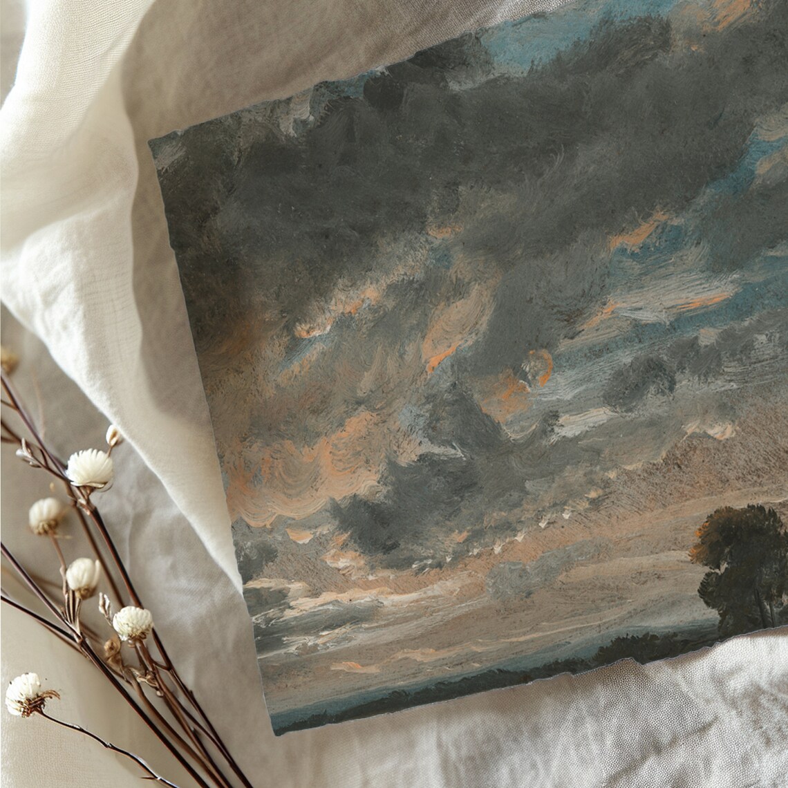 Cloud Study Art Print, Dramatic Sky Landscape - Image 4