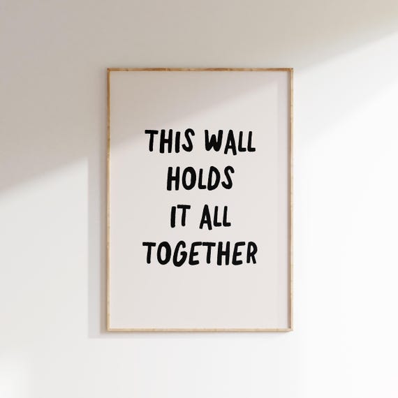 Funny Wall Art Print Modern Humor This Holds It All Together Quote Minimalist Apartment Decor 1437