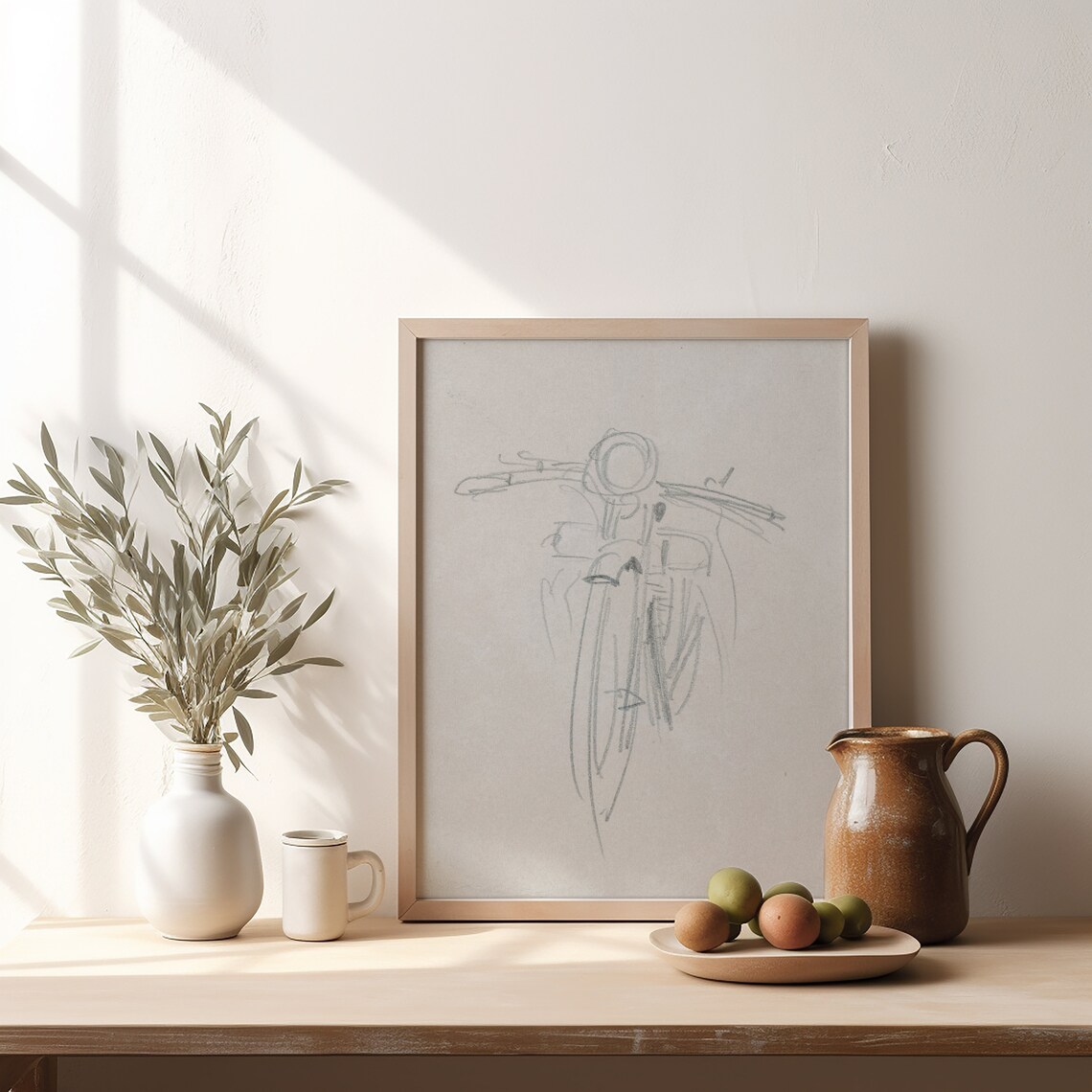 Vintage Bicycle Sketch, Monochromatic Bike Art - Image 4