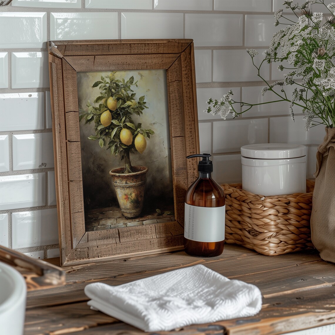 Lemon Tree Vintage Farmhouse Kitchen Art Print - Image 2