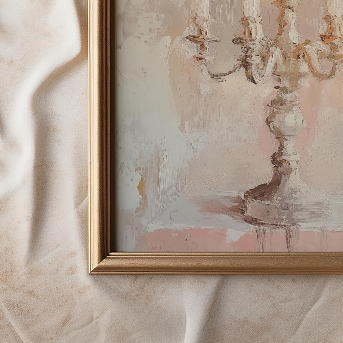 Pink Candelabra Print, Romantic Victorian Decor - Image 2