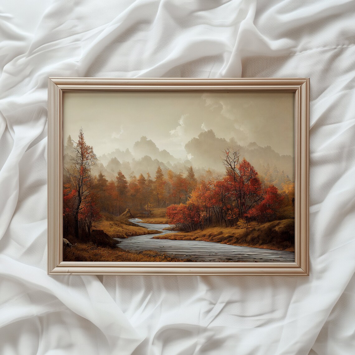 Autumn Landscape Print, Fall Foliage Forest - Image 2