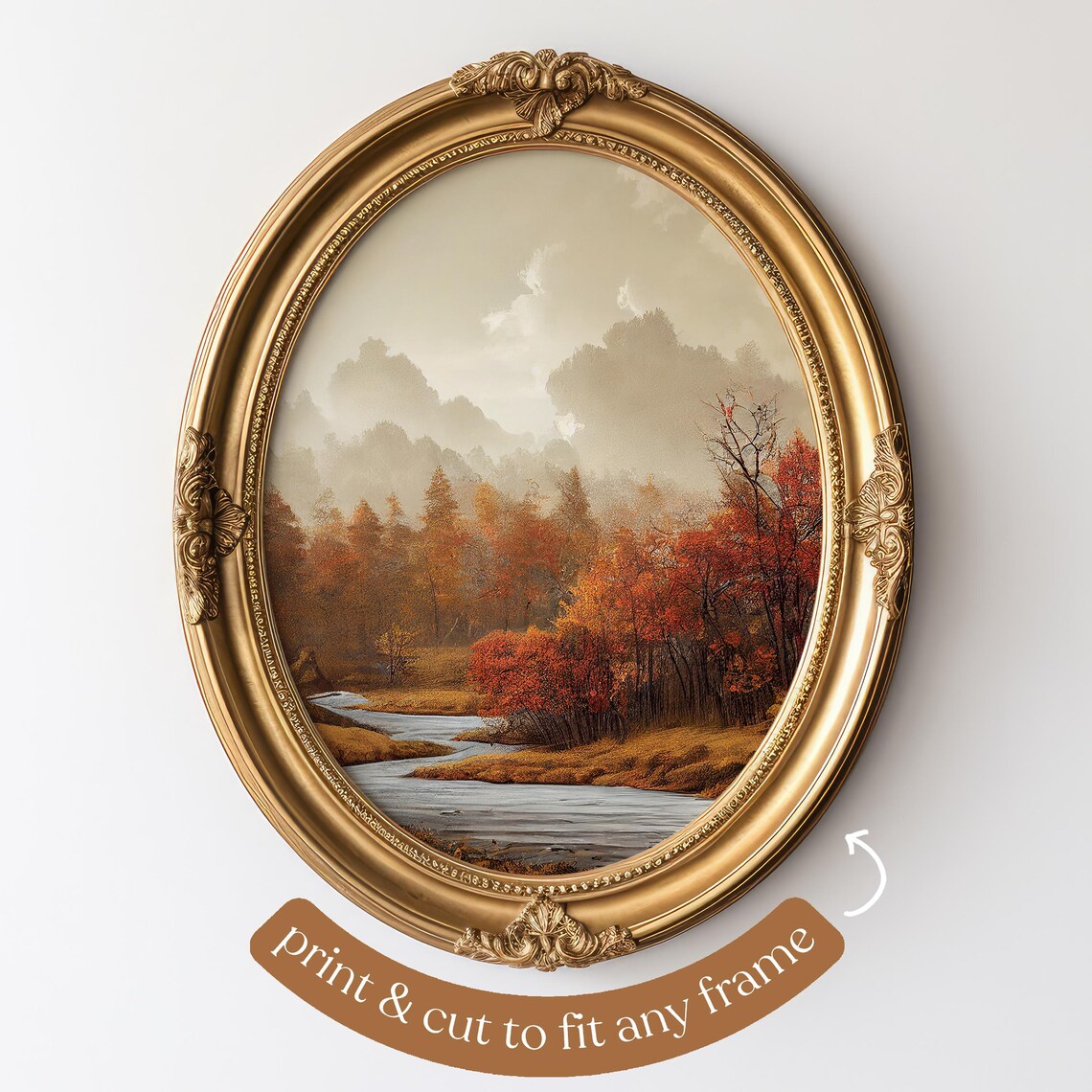 Autumn Landscape Print, Fall Foliage Forest - Image 4
