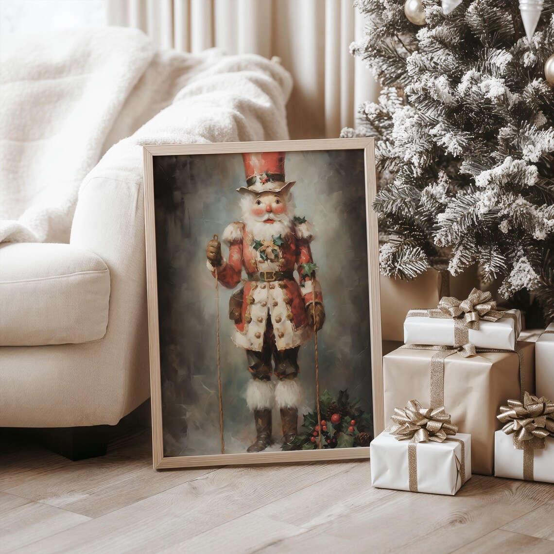 Vintage Nutcracker Christmas Art Print, Holiday Decor - Image 3