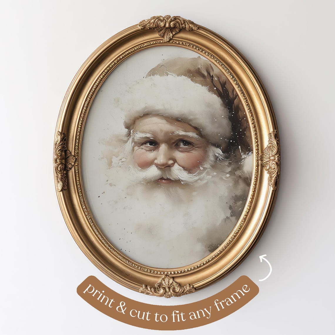 Classic Santa Claus Portrait in Soft Watercolor Christmas Poster - Image 4