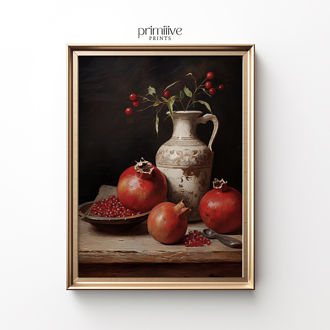 Pomegranate Print, Vintage Kitchen Wall Art