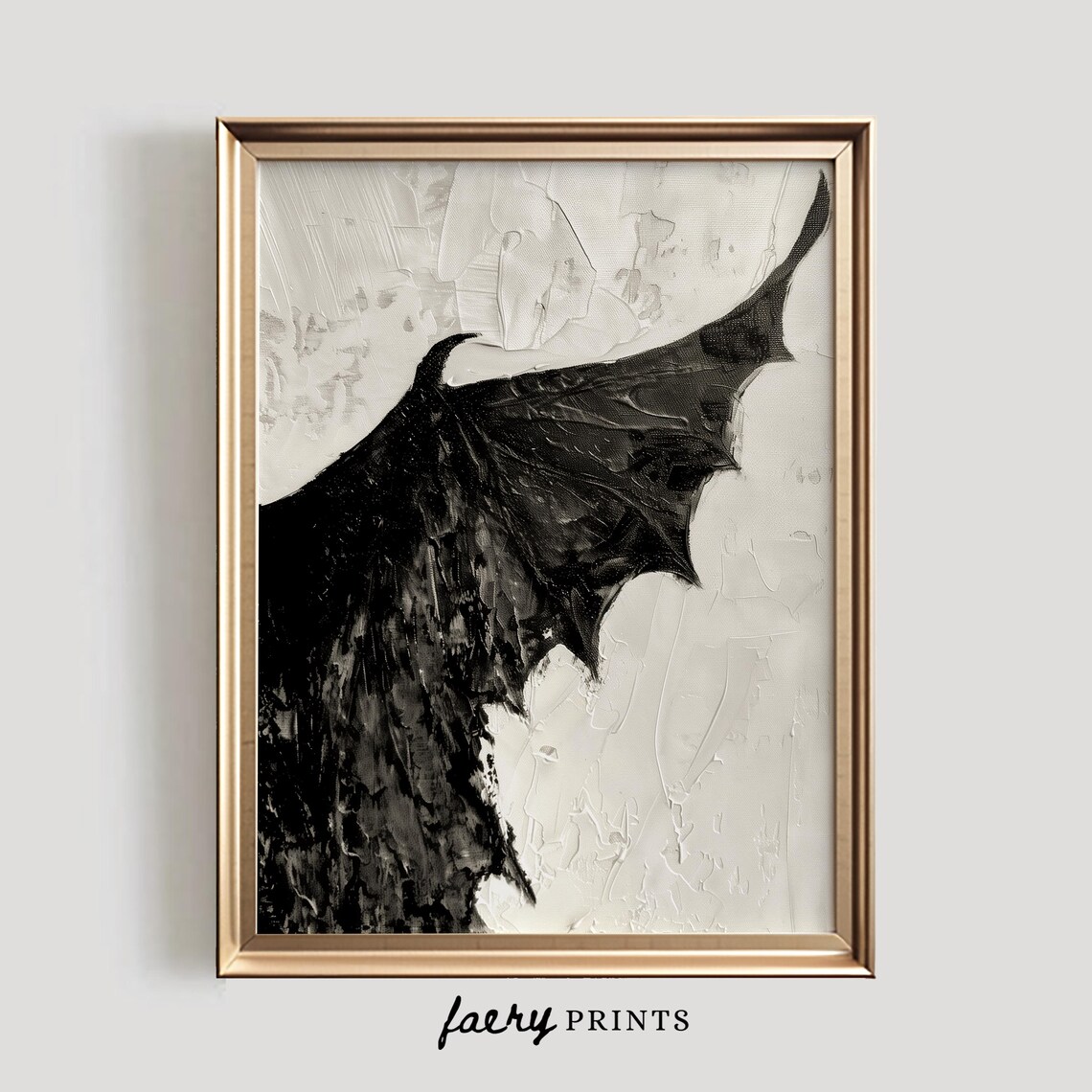 Bat Wings Halloween Dark Moody Art Print